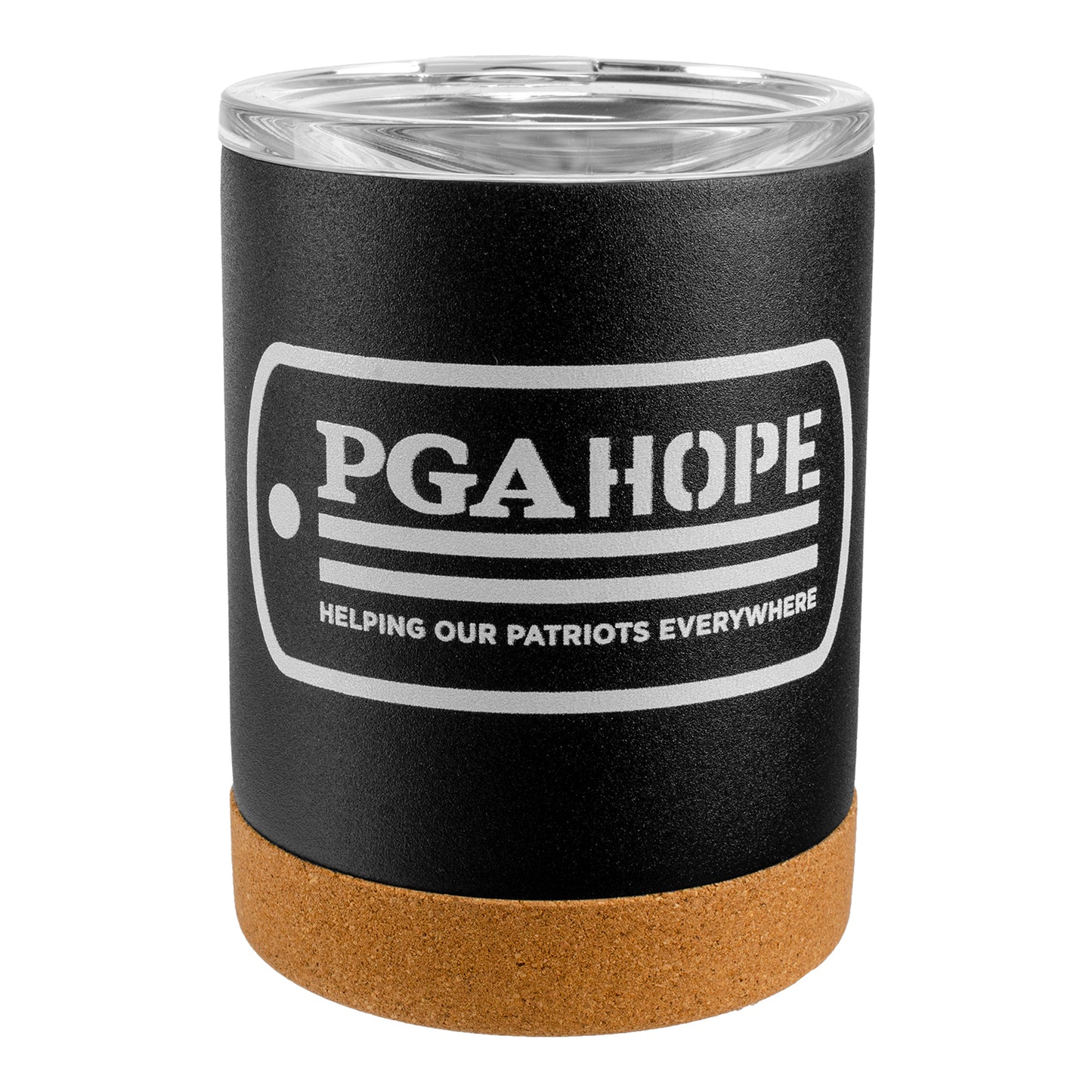 Tournament Solutions PGA HOPE Stainless 12oz Mug in Black - Front View