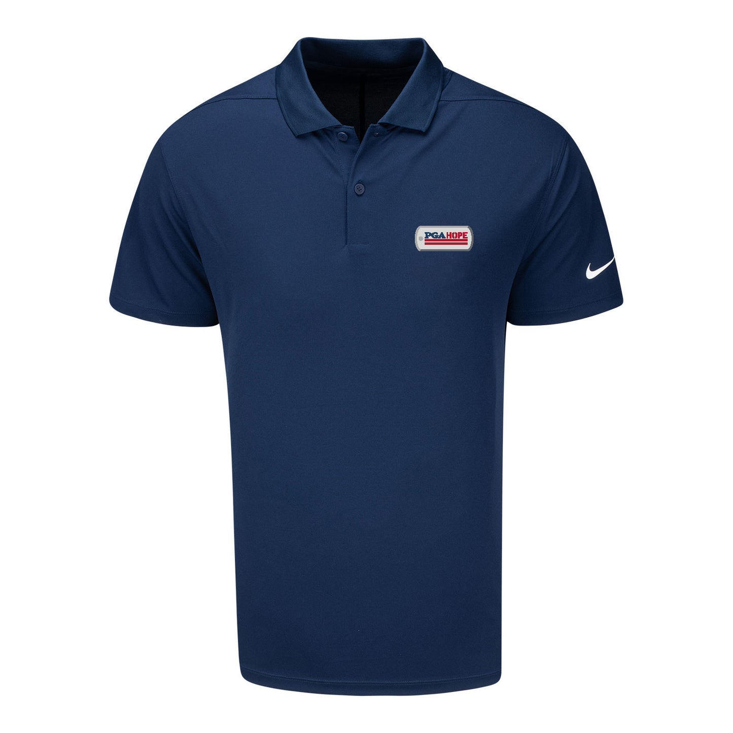 Nike PGA HOPE Victory Solid Polo in Obsidian Blue - Front View