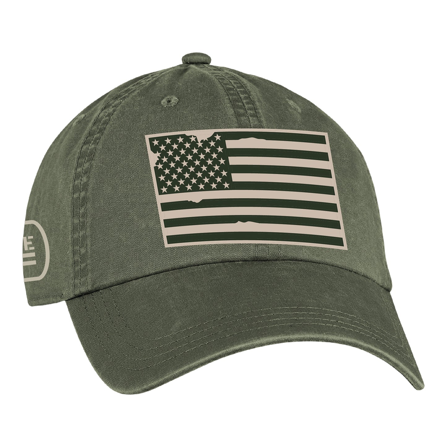 Ahead PGA HOPE x 2025 PGA Championship Co-Brand Flag Hat in Olive - Front View