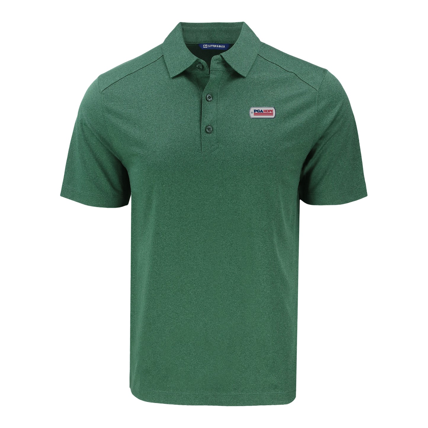 Cutter & Buck PGA HOPE Heathered Forge Polo in Hunter Green - Front View