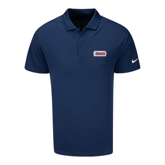 Nike PGA HOPE Victory Solid Polo in Obsidian Blue - Front View