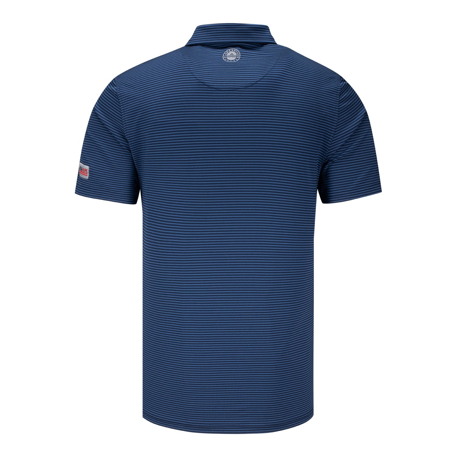 Flag & Anthem PGA HOPE x 2025 Ryder Cup Naples Stripe Polo in Navy and Blue - Back View