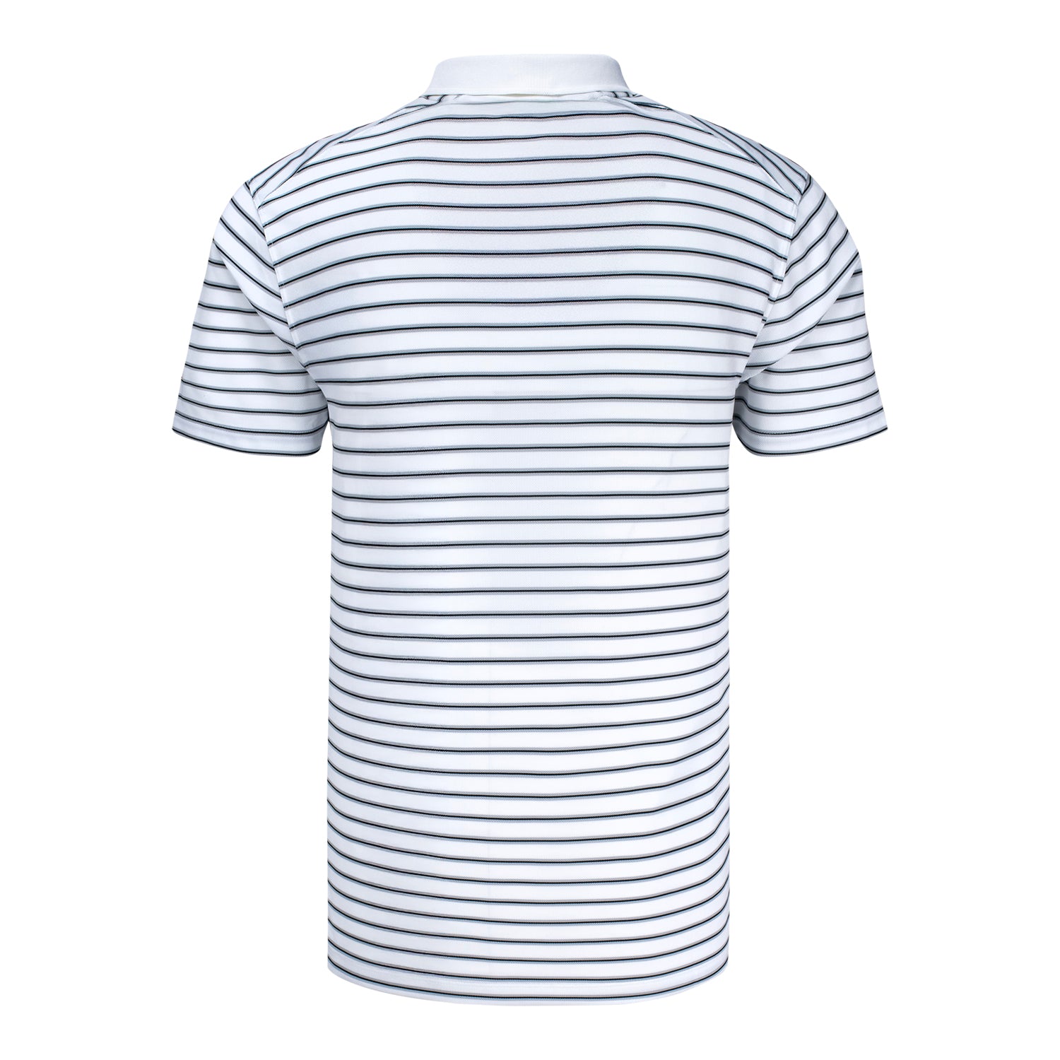Nike PGA HOPE Victory Stripe Polo in White and Black - Back View