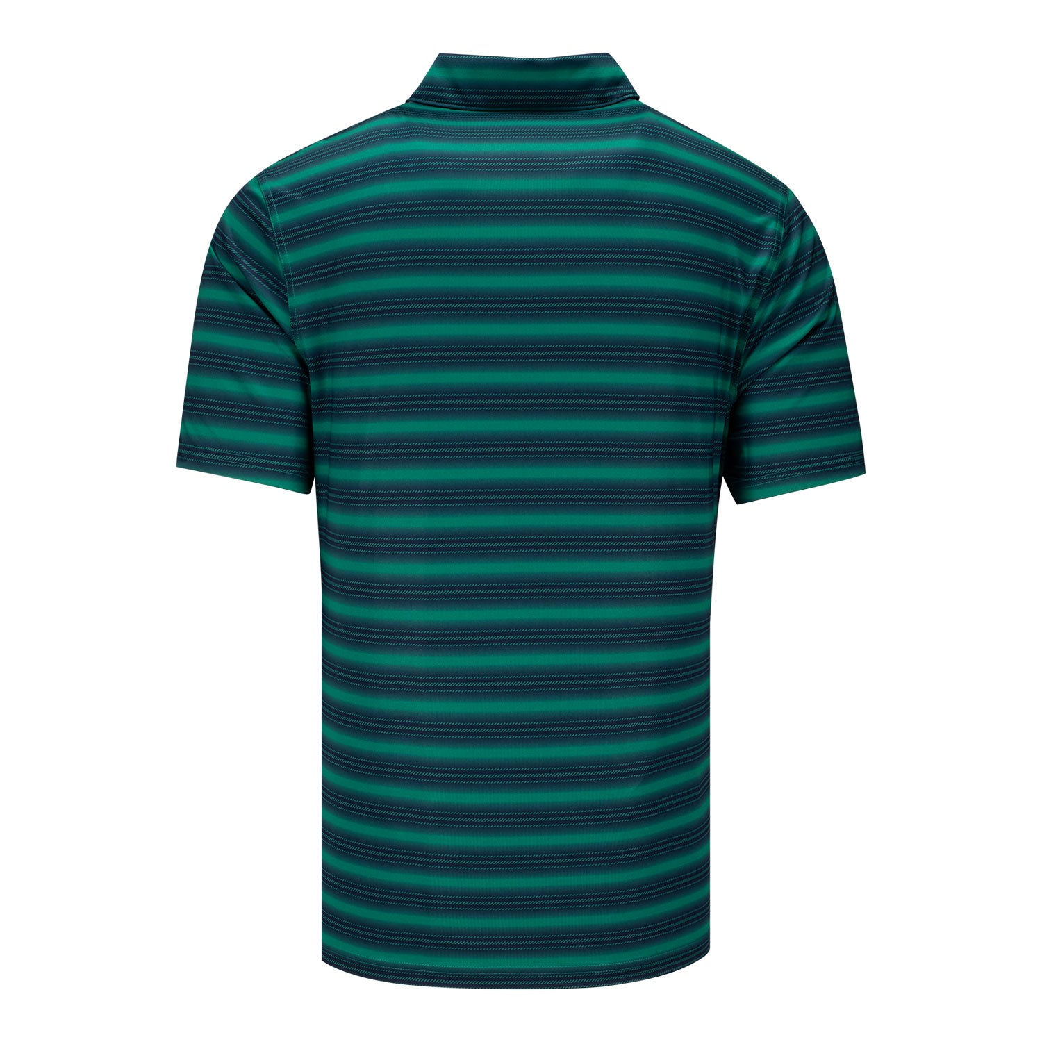 Nike PGA HOPE X 2026 PGA Championship Velocity Stripe Polo in Malachite Green and White - Back View