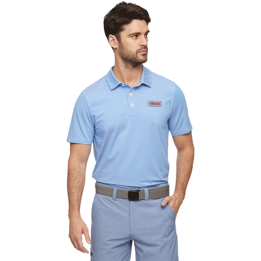 Flag & Anthem PGA HOPE Naples Performance Polo in Blue and White - Modeled Front