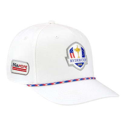 Ahead PGA HOPE x 2025 Ryder Cup Alto Rope Hat in White with Multi - Angled Front Right View