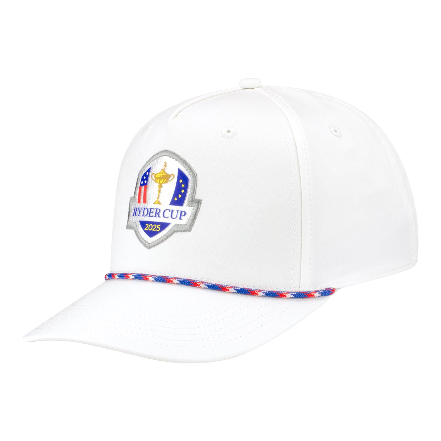 Ahead PGA HOPE x 2025 Ryder Cup Alto Rope Hat in White with Multi - Angled Front Left View