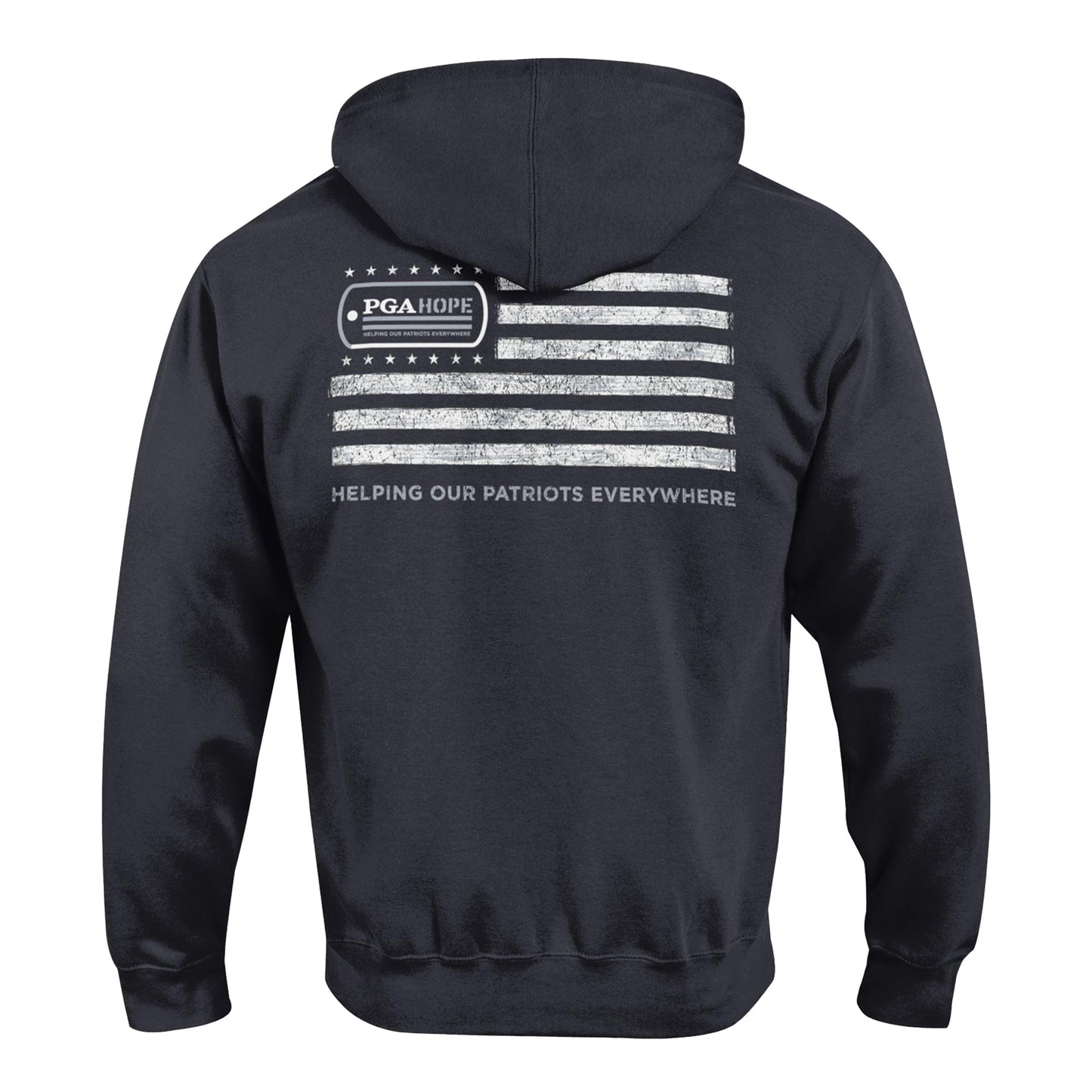 Gear for Sports PGA HOPE Big Cotton Flag Hoodie in Black - Back View