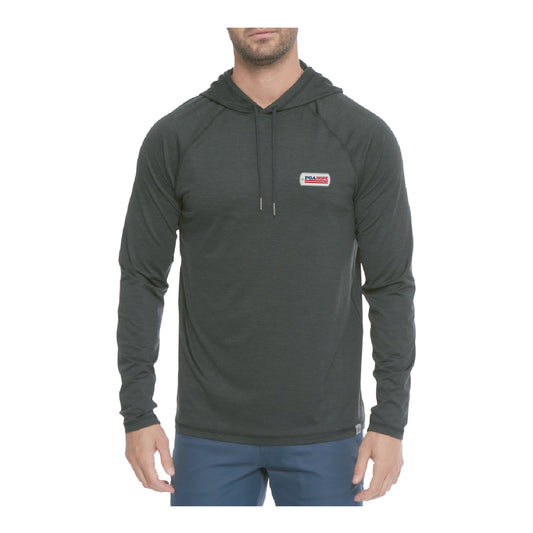 Flag & Anthem PGA HOPE Victory Performance Hoodie in Heather Charcoal - Modeled Front View