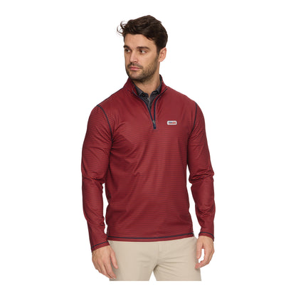 Flag & Anthem PGA HOPE Journey Quarter Zip in Red and Navy - Modeled Front View