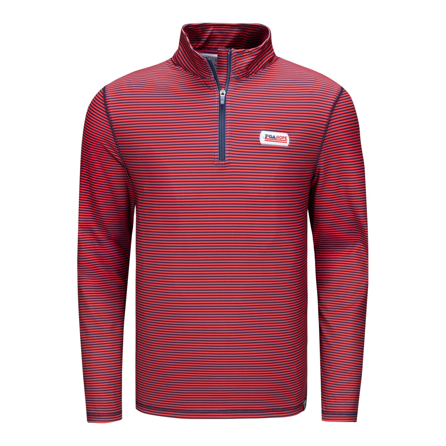 Flag & Anthem PGA HOPE Journey Quarter Zip in Red and Navy - Front View