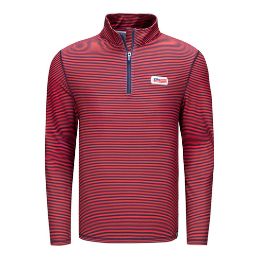 Flag & Anthem PGA HOPE Journey Quarter Zip in Red and Navy - Front View
