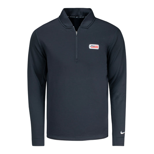Nike PGA HOPE Therma-FIT Velocity Quarter Zip in Black - Front View