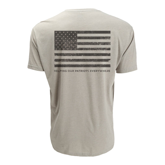 Imperial PGA HOPE American Flag T-Shirt in Beige - Back View