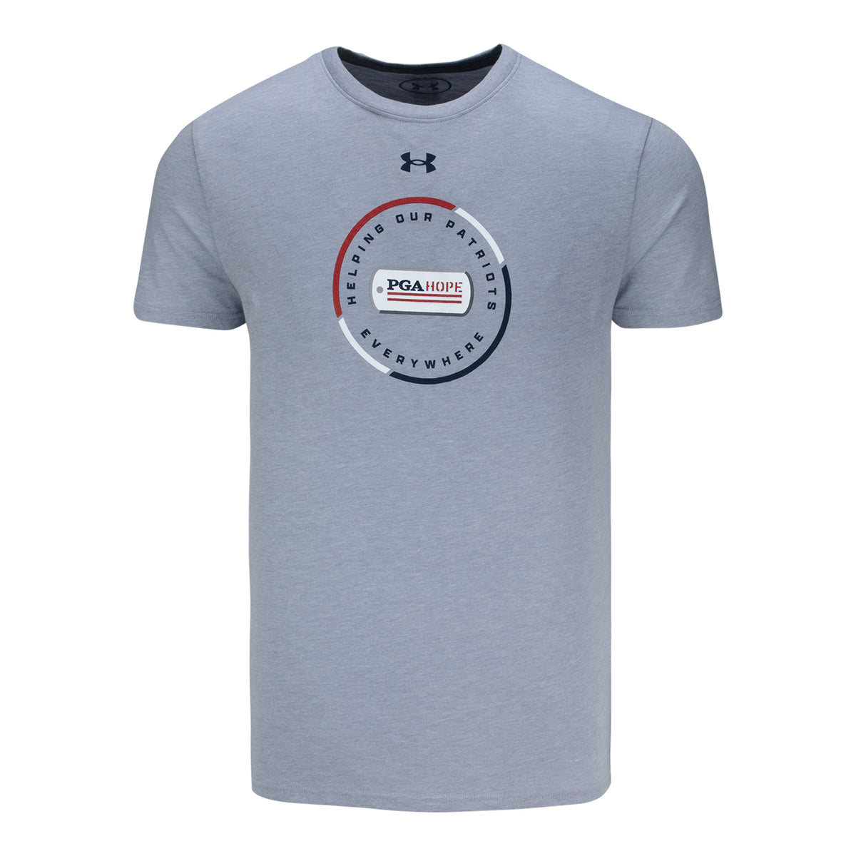Under Armour PGA HOPE Performance Cotton T-Shirt in Steel Heather - Front