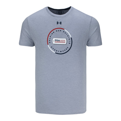 Under Armour PGA HOPE Performance Cotton T-Shirt in Steel Heather - Front