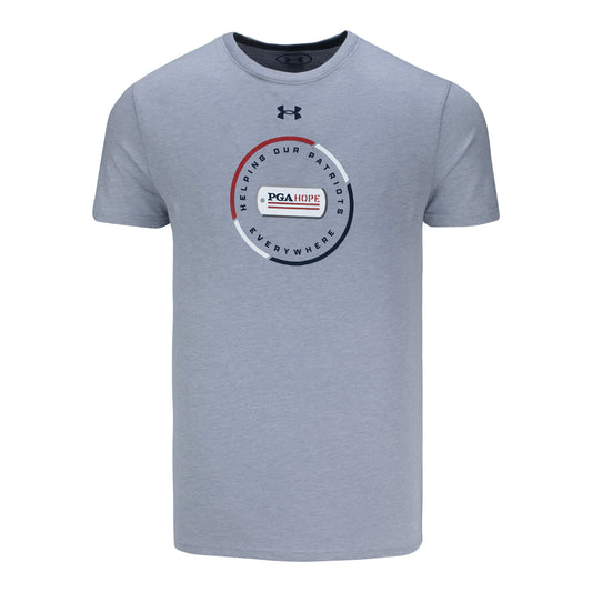 Under Armour PGA HOPE Performance Cotton T-Shirt in Steel Heather - Front