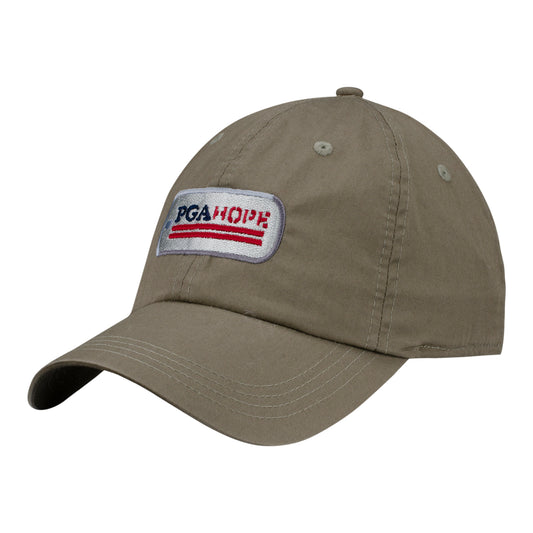 Ahead PGA HOPE Unisex Cotton Unstructured Hat in Brown - Front Left Angled View