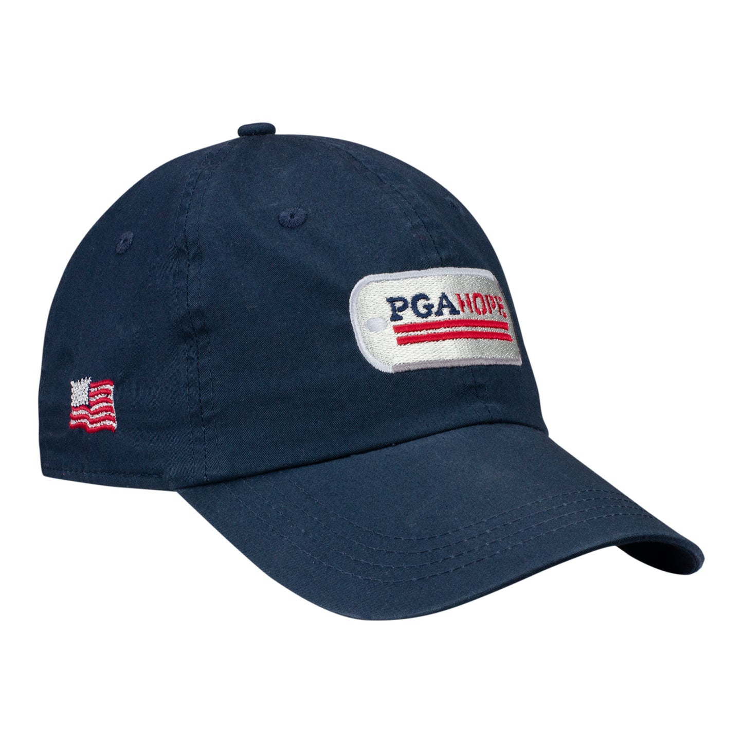Ahead PGA HOPE Unisex Cotton Unstructured Hat in Navy - Front Right Angled View
