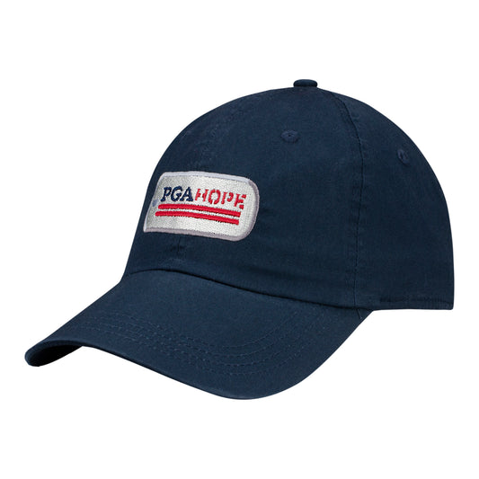 Ahead PGA HOPE Unisex Cotton Unstructured Hat in Navy - Front Left Angled View